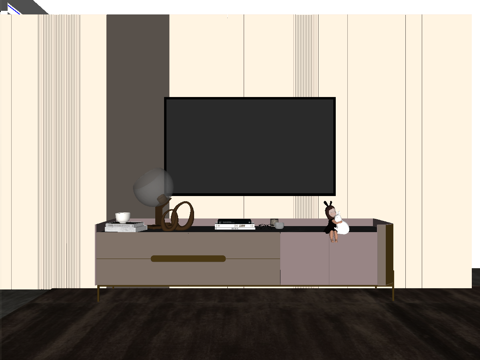  现代电视柜su模型 