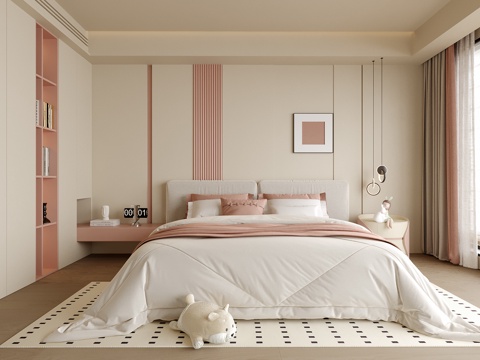 现代女孩房 女儿房 儿童房su模型