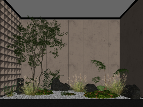 小品 组团 造景 花镜 绿化su模型