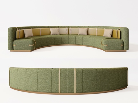 现代弧形沙发卡座组合 卡座沙发  餐厅卡座 餐厅沙发su模型