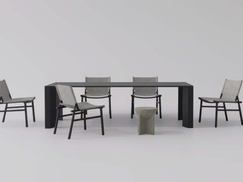 休闲桌椅su模型