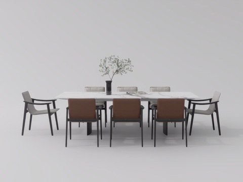 休闲桌椅su模型