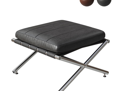 现代包豪斯凳子 皮革凳子su模型