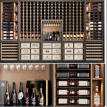 现代酒柜 红酒柜 酒瓶 酒窖酒柜i葡萄酒su模型