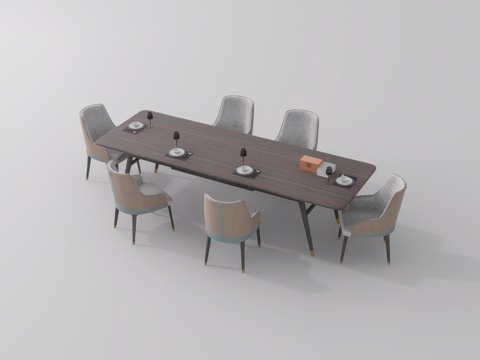  休闲桌椅su模型 