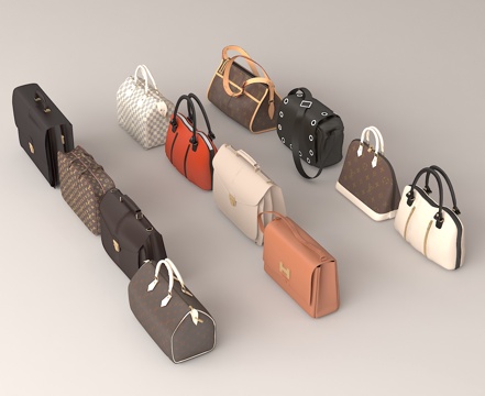 多样款式手提包 奢侈品包 时尚配饰 品牌包 女包 男士公文包su模型