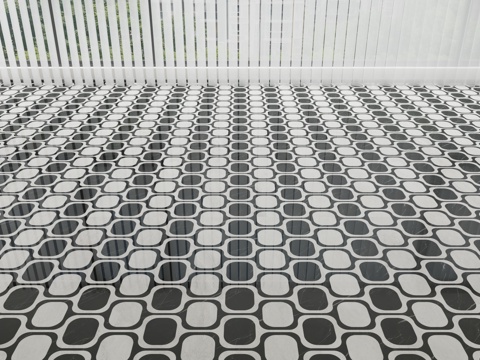  现代石材地面拼花3d模型 