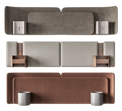  床靠组合 床靠背 大靠背 床头柜3d模型 