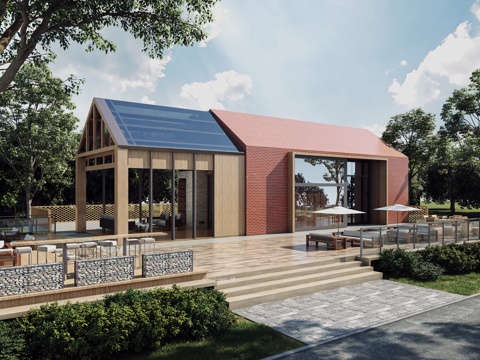  现代商业小建筑  民宿民房3d模型 