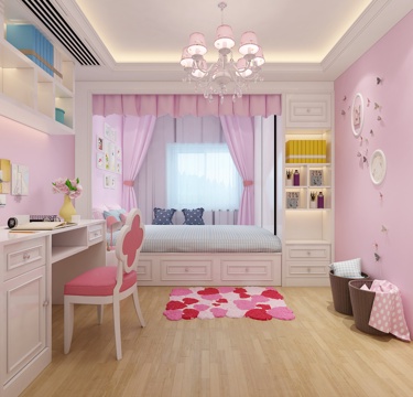  现代女儿房儿童房3d模型 