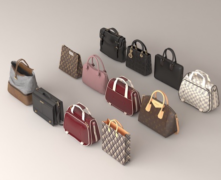 手提包 奢侈品包 时尚配饰 品牌包 女包 男士公文包su模型