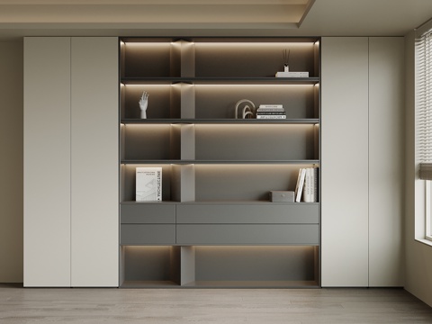 现代书柜su模型