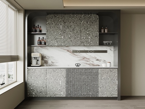  现代意式酒柜3d模型 