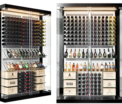 现代玻璃酒柜su模型