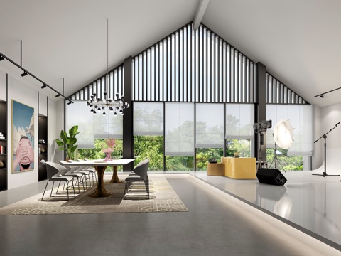  现代办公会议室 摄影影棚办公室3d模型 