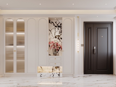 法式门厅玄关su模型