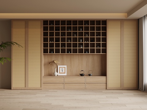  新中式茶柜 装饰柜3d模型 