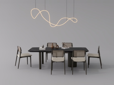 休闲桌椅su模型