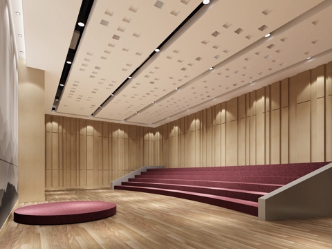  现代风格演播厅3d模型 