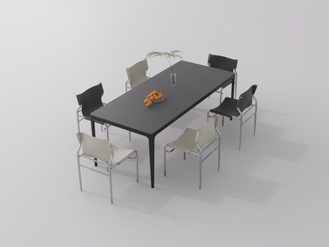  休闲桌椅su模型 