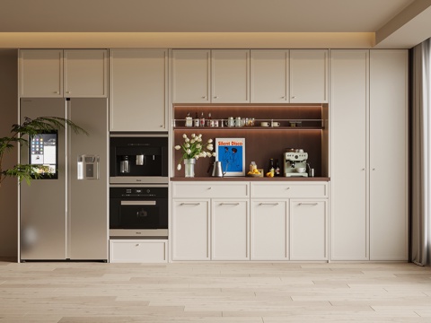  中古风酒柜 餐边柜3d模型 