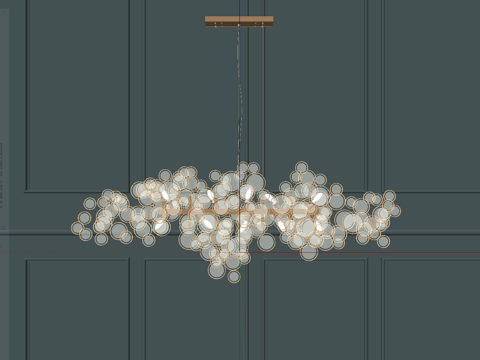 玻璃水晶吊灯组合su模型