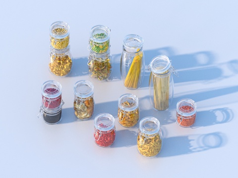  食物 罐装零食 玻璃罐3d模型 