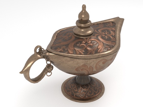  神灯 魔法灯 许愿灯 古董 摆件 装饰品3d模型 