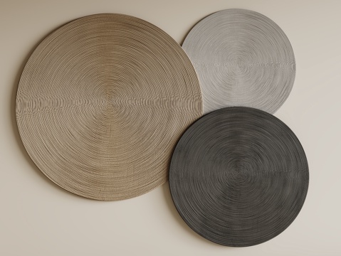 中古坐垫 侘寂坐垫 禅意坐垫 圆形地毯su模型