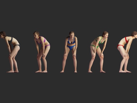  沙滩排球 泳装泳衣 女性人物 外国女人 运动比赛 场景氛围3d模型 