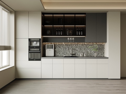 现代意式酒柜 餐边柜su模型