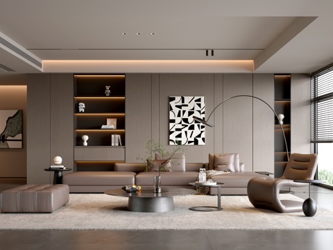 意式客厅 现代客厅 沙发背景墙 组合沙发 沙发茶几组合 客厅su模型