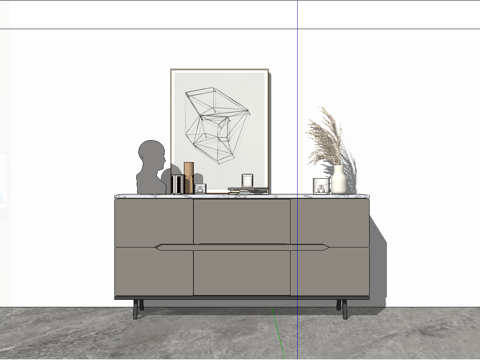 现代轻奢玄关柜餐边柜电视柜su模型