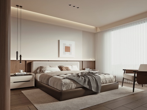 现代卧室su模型