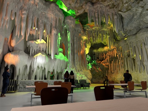 山洞 钟乳石 装饰 娱乐 场地su模型