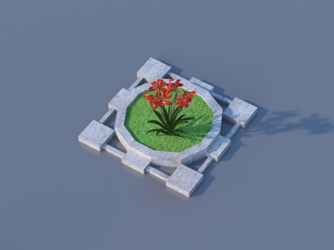  树池 花池 景观 植物3d模型 