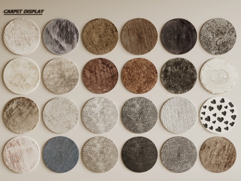 现代圆形地毯 毛绒地毯 布艺地毯 客厅地毯 儿童地毯su模型