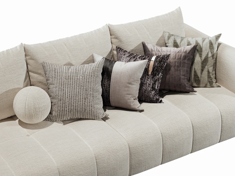 现代抱枕枕头su模型