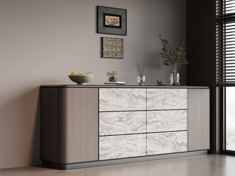 意式鞋柜 入户玄关柜su模型