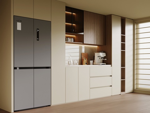 现代中古风餐边柜 橱柜 酒柜su模型