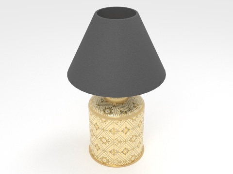  台灯 灯罩 花纹底座 家居照明 装饰灯具3d模型 