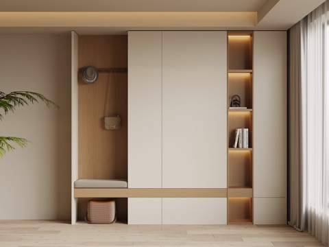 现代简约鞋柜 入户鞋柜su模型