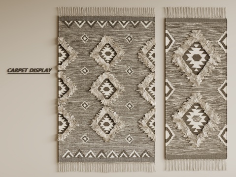 侘寂地毯 方形地毯 粗布地毯 客厅地毯 奶油地毯su模型