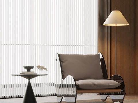 现代休闲椅 边几su模型