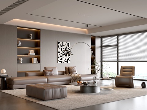 意式客厅 现代客厅 沙发背景墙 组合沙发 沙发茶几组合 客厅su模型