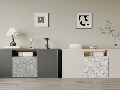 现代玄关柜 边柜su模型