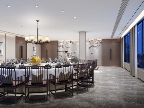  餐厅包间3d模型 