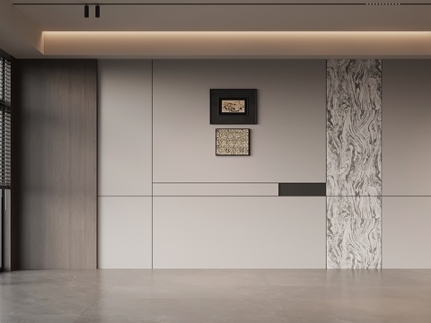 现代意式背景墙su模型