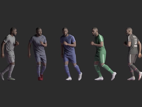  足球运动 人物男人 外国男性 黑人男性 健身运动 比赛球场3d模型 
