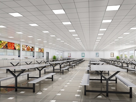  学校食堂3d模型 